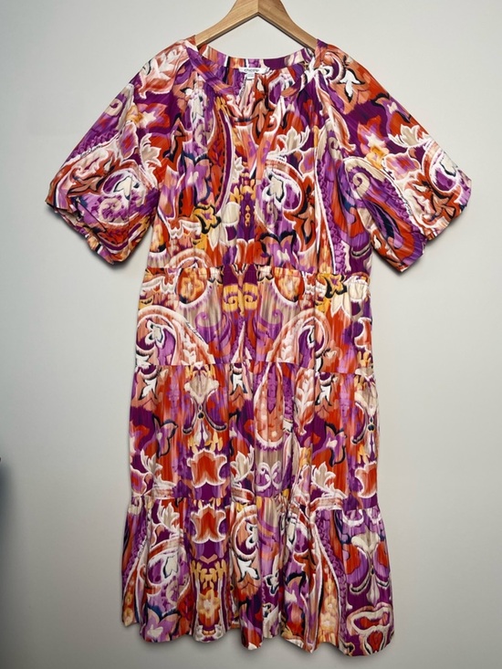 Chico's Dresses & Skirts - Chico’s | 40th Anniversary Tiered Midi Dress Puff Sleeve Poplin Pima Cotton 16